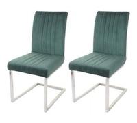 Lot de 2 chaise de conference mendler interieur non pliable en metal H. 93 cm vert Vert G