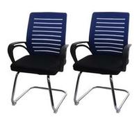 Lot de 2 chaise de conference mendler interieur non pliable en polypropylene H. 94 cm bleu Bleu G