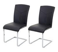 Lot de 2 chaise de conference mendler interieur non pliable H. 94 cm en metal noir Noir G