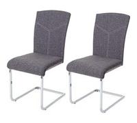 Lot de 2 chaise de conference mendler interieur non pliable H. 94 cm en plastique gris Gris G