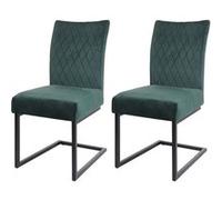 Lot de 2 chaise de conference mendler velours 96 cm vert Vert G