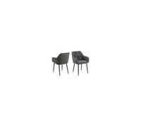 Lot de 2 chaise ebuy24 H. 83 cm non pliable en acier interieur gris