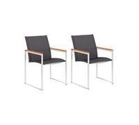 Vidaxl Chaises De Jardin Lot De 2 Textilène Et Acier Inoxydable Gris