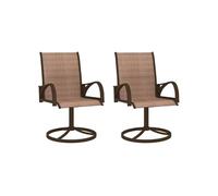 Vidaxl Chaises Pivotantes De Jardin 2 Pcs Textilène Et Acier Marron