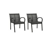 Lot de 2 chaise en acier non empilable non pliable H. 80 cm exterieur noir