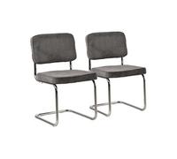 Lot de 2 chaise en acier non empilable non pliable H. 86 cm interieur gris
