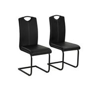 Lot de 2 chaise en acier non pliable H. 100 cm interieur noir