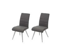 Lot de 2 chaise mendler en acier non pliable H. 97 cm interieur gris Gris G