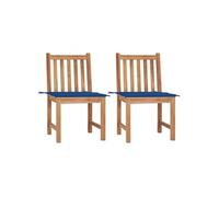 Vidaxl Chaises De Jardin 2 Pcs Avec Coussins Bois De Teck Massif