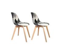 Lot de 2 chaise en bois massif non empilable non pliable H. 85 cm interieur gris