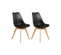 Lot de 2 chaise en bois massif non empilable non pliable interieur H. 83 cm noir