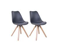 Lot de 2 chaise en bois massif non empilable non pliable interieur H. 86 cm