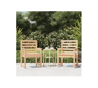 Lot de 2 chaise vidaxl en bois massif non pliable exterieur H. 91 cm bois G