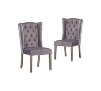 Chaises à manger lot de 2 gris velours