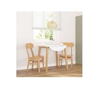vidaXL Chaises à manger bois massif caoutchouc non pliables H. 81,5 cm – Lot de 2