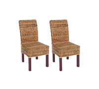 Lot De 2 Chaises M69, Banane Tressée Pieds Marrons Multicolore