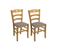 Lot de 2 chaise en bois non pliable H. 88 cm interieur gris
