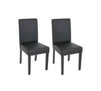 Lot De 2 Chaises De Séjour Littau Simili-Cuir, Noir Mat, Pieds Foncés Multicolore