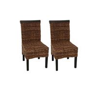 Lot De 2 Chaises M45, Banane Tressée, 47x54x93cm Pieds Foncés, Sans Coussin Multicolore