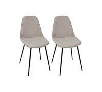 Lot de 2 chaise en mdf non pliable H. 85 cm interieur marron