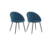 Lot de 2 chaise en metal non empilable non pliable H. 81 cm interieur bleu