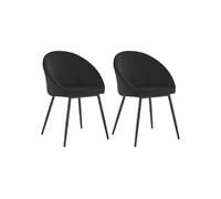 Happy Garden Chaises DIANE vintage velours noir – Lot de 2