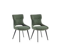 Lot de 2 chaise en metal non empilable non pliable H. 87 cm interieur vert