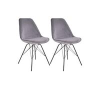 Lot de 2 chaise en metal non empilable non pliable interieur H. 86 cm gris
