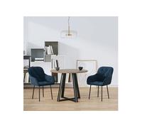 Vidaxl Chaises De Salle À Manger 2 Pcs Bleu Velours Bleu