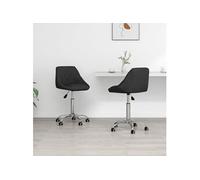 Vidaxl Chaises Pivotantes De Salle À Manger 2 Pcs Noir Similicuir Noir