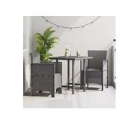 Chaise De Jardin Vidaxl Set De 2 Gris Clair Résine Plastique Standard