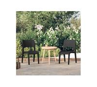vidaXL 2× Chaises de Jardin Chaises de Camping Sièges de Patio Chaises Empilables Meubles de Terrasse Extérieur Polypropylène Anthracite Anthracite