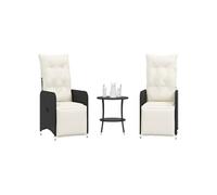 Lot de 2 chaise Vidaxl en resine tressee empilable non pliable H. 83 cm exterieur noir Multicolore G