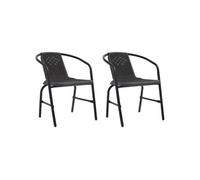 Lot de 2 chaise en rotin empilable non pliable H. 74 cm exterieur gris