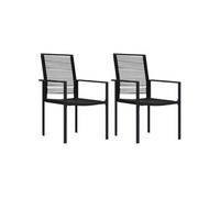Vidaxl Chaises De Jardin 2 Pcs Rotin Pvc Noir Noir
