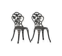 vidaXL 2x Chaises de Bistro Chaises de Jardin Chaises de Terrasse Chaises de Patio Chaises d'Extérieur Bar Restaurant Bronze 47862