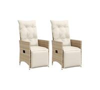 Lot de 2 chaise exterieur empilable non pliable H. 92 cm en rotin beige