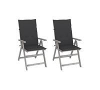 Lot de 2 chaise exterieur non pliable en acacia H. 110 cm bois