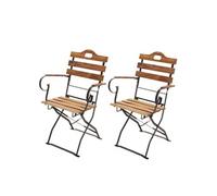 2x Chaise De Jardin À Bière Hwc-J40, Chaise De Jardin, Qualité Gastro Acacia Certifié Mvg Couleur Naturelle Marron