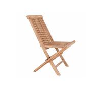 Lot de 2 chaise exterieur non pliable en teck H. 89 cm beige