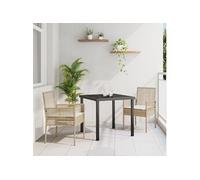 Chaises De Jardin Vidaxl 2 Pcs Avec Coussins Beige En Poly Rattan