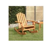 Lot de 2 chaise exterieur non pliable H. 90 cm en acacia marron
