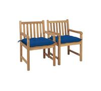 Lot de 6 Chaises de Jardin avec Coussins Siège Blanc Crème Teck Solide vidaXL