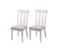 Mendler Chaise de salle à manger HWC-G46 2x – tissu, châssis en bois massif clair, gris