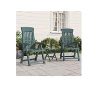 Lot de 2 chaise exterieur pliable H. 109.5 cm en polypropylene vert