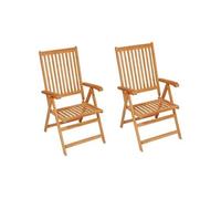 Lot de 2 chaise exterieur pliable H. 109 cm en teck rouge