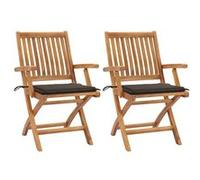 Lot de 2 chaise GENERIQUE en bois massif pliable exterieur H. 88 cm bois G