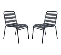 Lot De 2 Chaises De Jardin En Métal Empilables "Bilbao" - Gris Gris