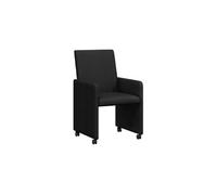 vidaXL Chaises de salle à manger 2 pcs tissu noir avec roues 57 x 66 x 94 cm