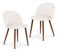 IDIMEX Chaises de salle à manger Navia Lot de 2, gris clair - Chaises en velours et assise rembourrée, chaise avec pieds en métal stable, meubles de salle à manger au design moderne [charge maximale